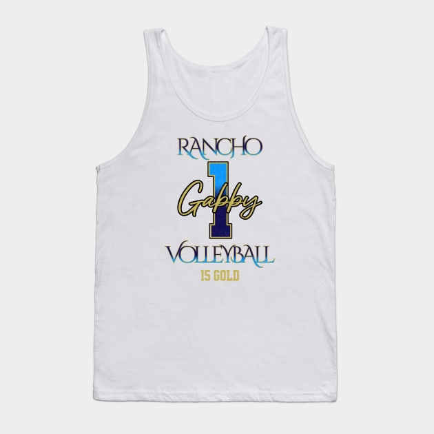 Gabby #1 Rancho VB (15 Gold) - White Tank Top by Rancho Family Merch